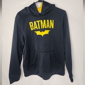 Under Armor Batman Hoodie Yellow and Black Youth Extra Large Cold Gear Loose Fit